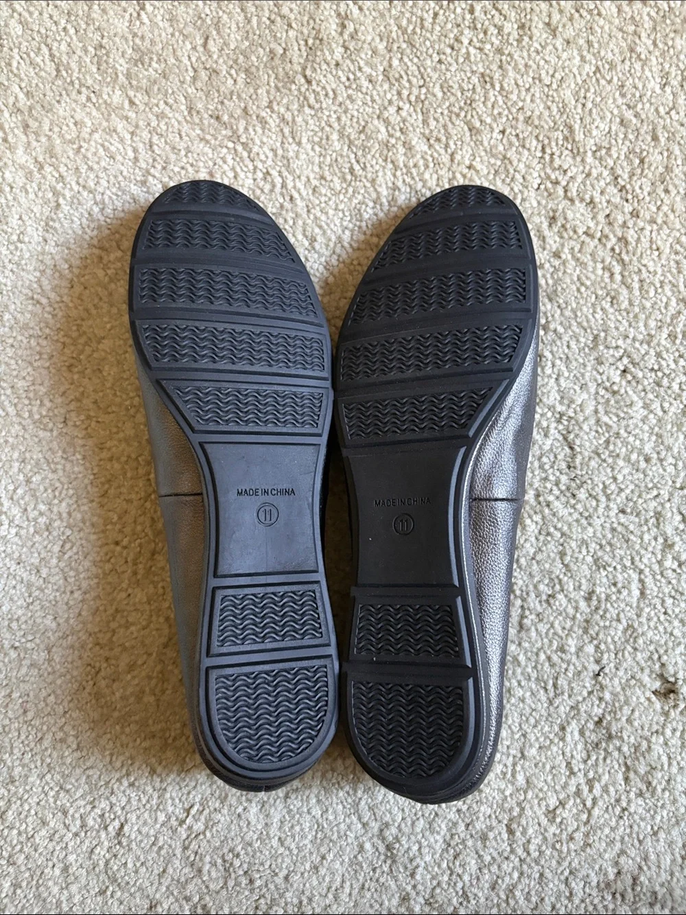 American Rag Pewter Leather Ballet Flats